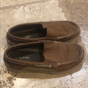 Kids leather Sperry Slip ons